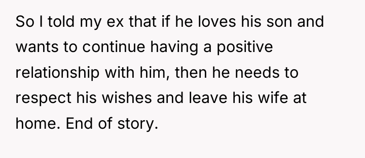 So I told my ex that if he loves his...