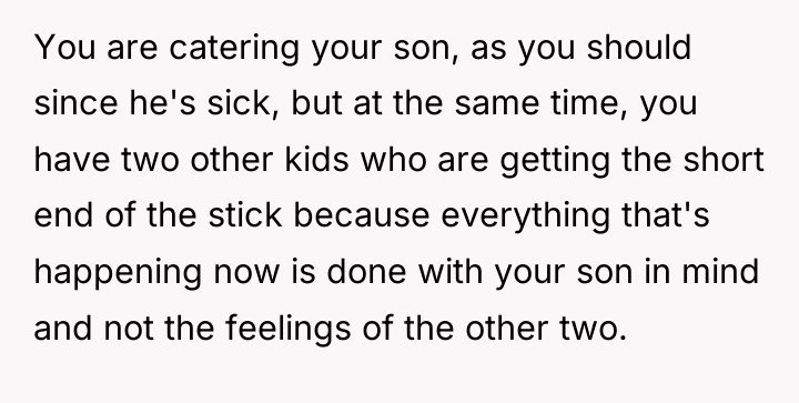 You are catering your son, as you should since he's...
