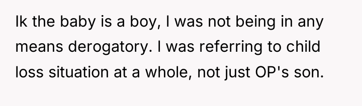 Ik the baby is a boy, l was not being...