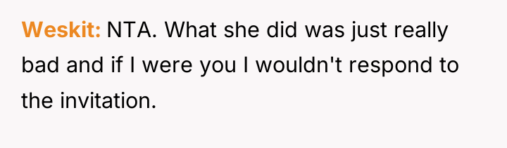 Weskit NTA. What she did was just really bad and...