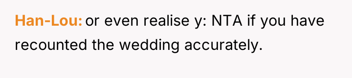 Han-Lou or even realise y: NTA if you have recounted...