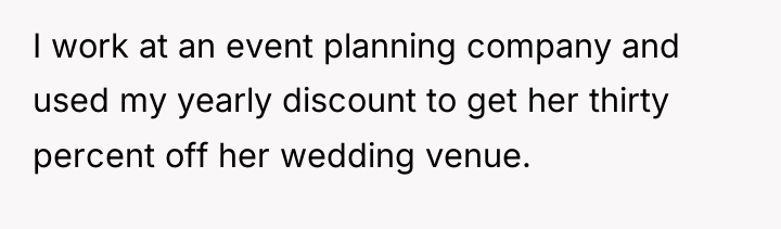 I work at an event planning company and used my...