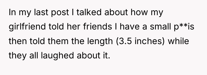 In my last post I talked about how my girlfriend...