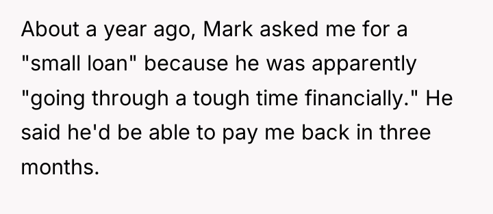 About a year ago, Mark asked me for a "small...