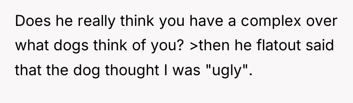 Does he really think you have a complex over what...