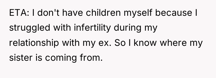 ETA: I don't have children myself because I struggled with...