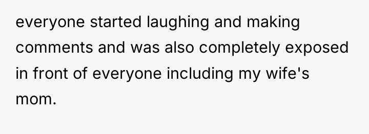 everyone started laughing and making comments and was also completely...