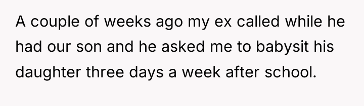 A couple of weeks ago my ex called while he...