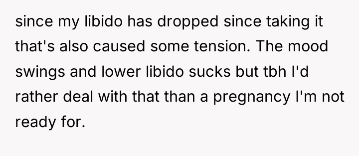since my libido has dropped since taking it that's also...