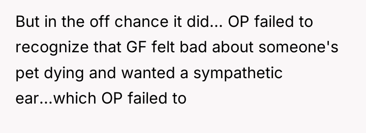 But in the off chance it did... OP failed to...
