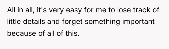 All in all, it's very easy for me to lose...