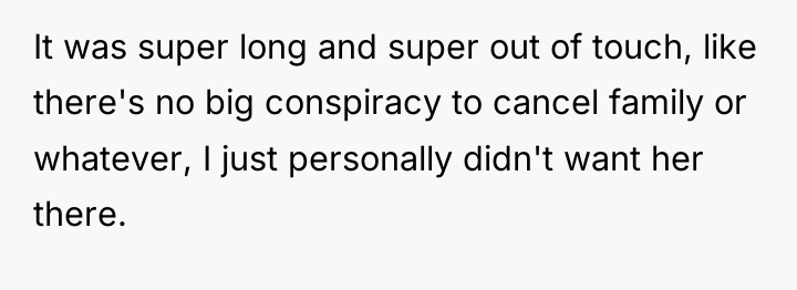 It was super long and super out of touch, like...