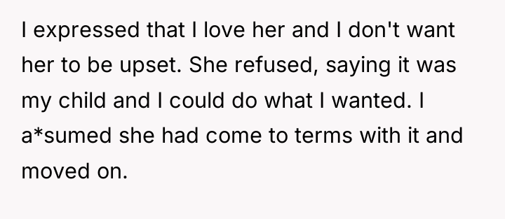 I expressed that I love her and I don't want...
