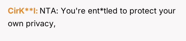 CirK**l NTA: You're ent*tled to protect your own privacy,