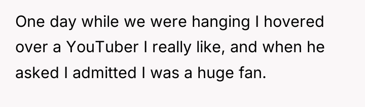 One day while we were hanging I hovered over a...