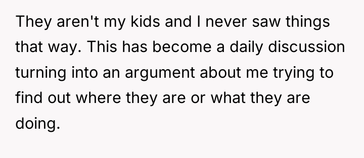They aren't my kids and I never saw things that...