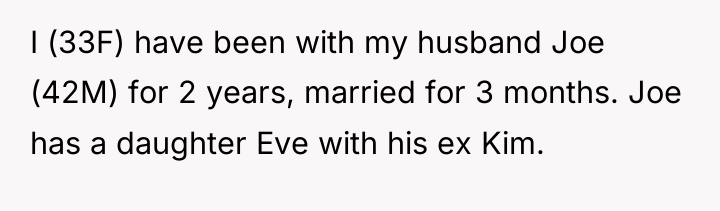 I (33F) have been with my husband Joe (42M) for...