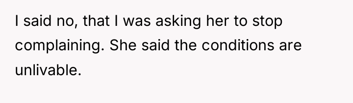 I said no, that I was asking her to stop...