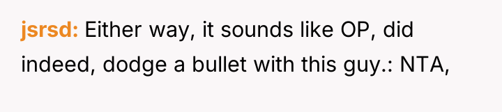 jsrsd Either way, it sounds like OP, did indeed, dodge...
