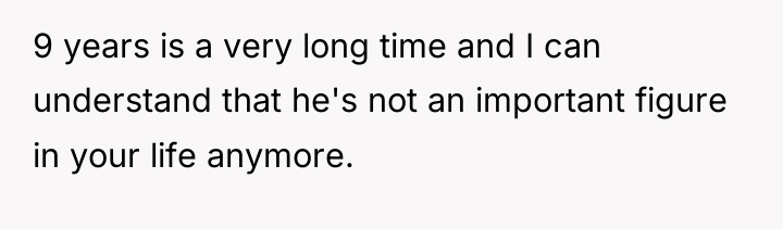 9 years is a very long time and I can...