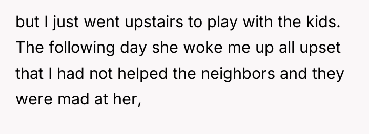 but I just went upstairs to play with the kids....