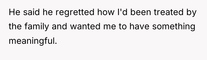 He said he regretted how I'd been treated by the...