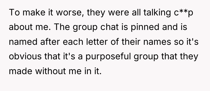 To make it worse, they were all talking c**p about...
