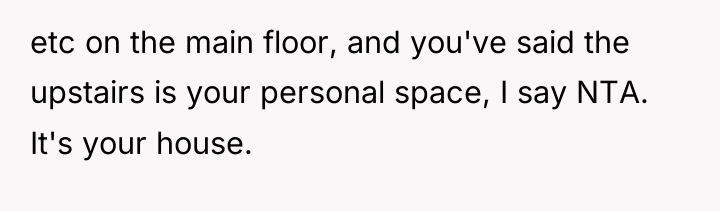 etc on the main floor, and you've said the upstairs...