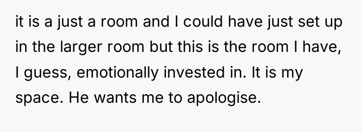 it is a just a room and I could have...