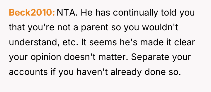 Beck2010 NTA. He has continually told you that you're not...