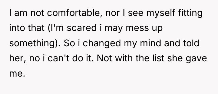 I am not comfortable, nor I see myself fitting into...