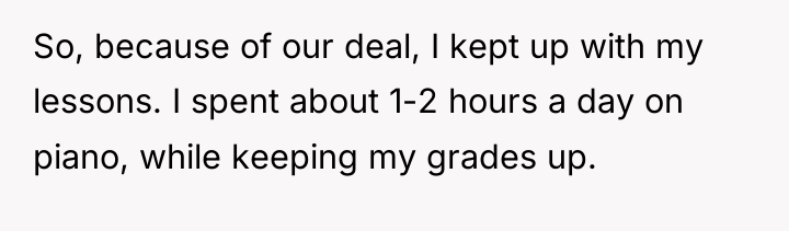 So, because of our deal, I kept up with my...