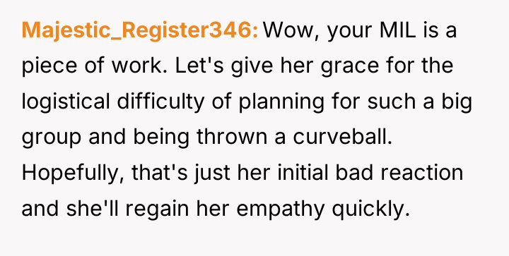 Majestic_Register346 Wow, your MIL is a piece of work. Let's...