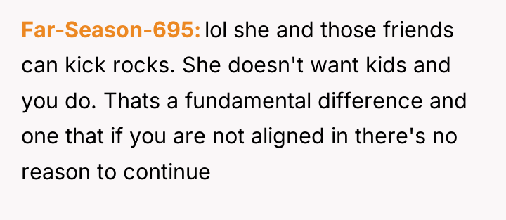 Far-Season-695 lol she and those friends can kick rocks. She...