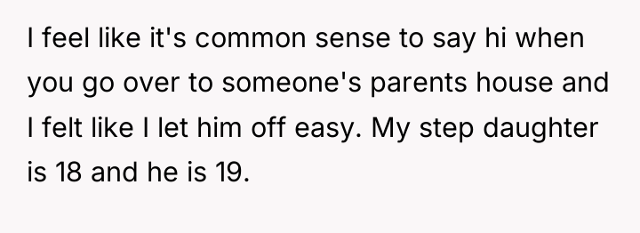 I feel like it's common sense to say hi when...