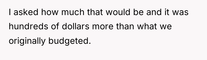 I asked how much that would be and it was...