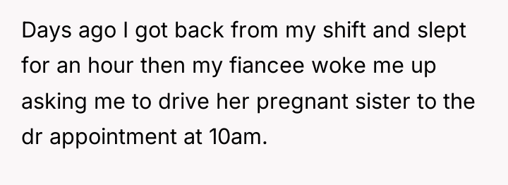 Days ago I got back from my shift and slept...