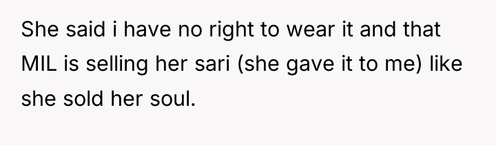 She said i have no right to wear it and...