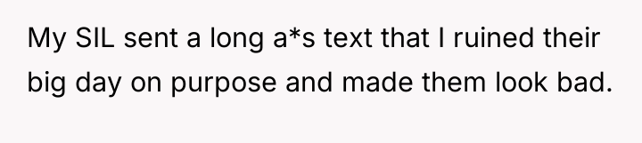 My SIL sent a long a*s text that I ruined...