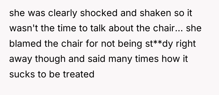 she was clearly shocked and shaken so it wasn't the...