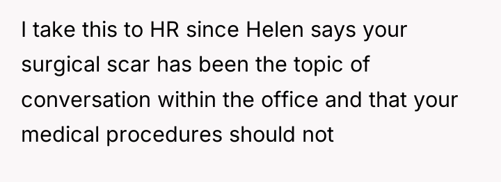 I take this to HR since Helen says your surgical...