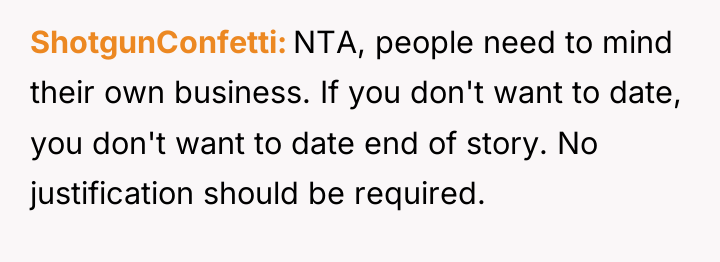 ShotgunConfetti NTA, people need to mind their own business. If...