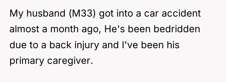 My husband (M33) got into a car accident almost a...