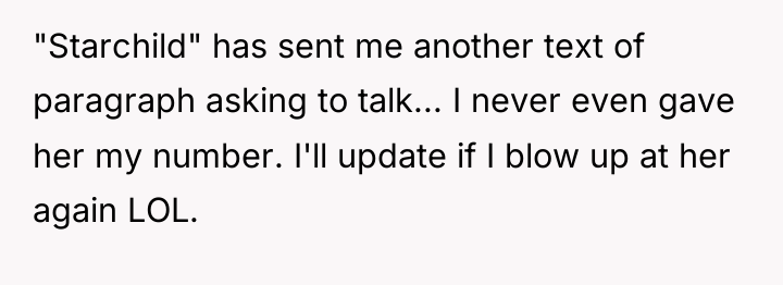 "Starchild" has sent me another text of paragraph asking to...