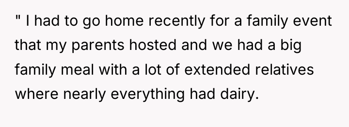 " I had to go home recently for a family...