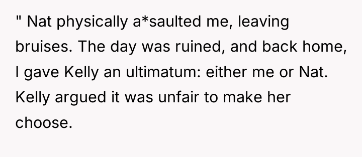 " Nat physically a*saulted me, leaving bruises. The day was...