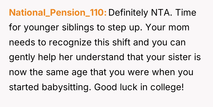 National_Pension_110 Definitely NTA. Time for younger siblings to step up....