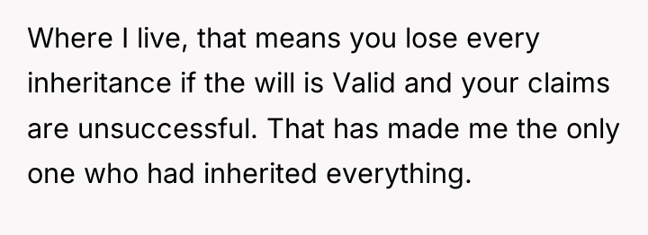 Where I live, that means you lose every inheritance if...