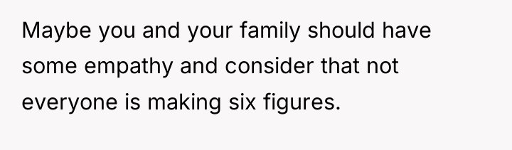 Maybe you and your family should have some empathy and...