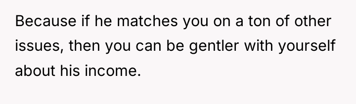 Because if he matches you on a ton of other...